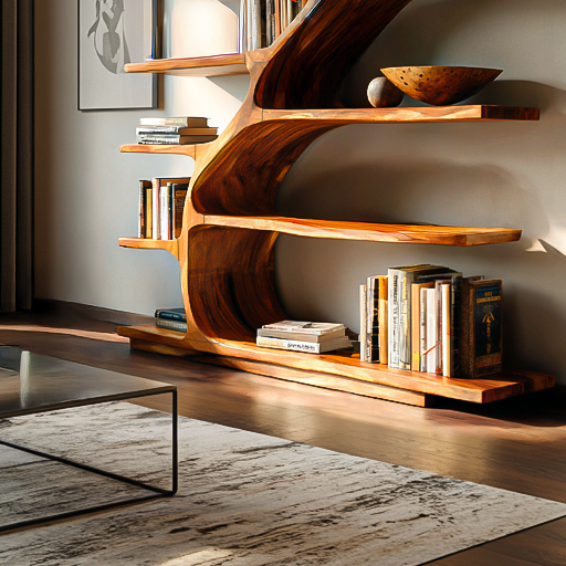 Organic Modern Bookshelf With Flowing Curves For Home Decor Kitchnce