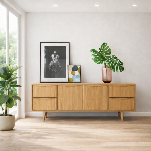 Mid Century Modern Sideboard Cabinet with Drawers – Sleek Storage Console
