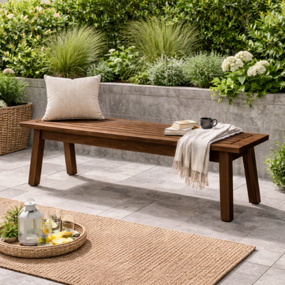 Outdoor Solid Wood Entryway Bench | Modern Patio & Garden Bench with Storage Kitchnce