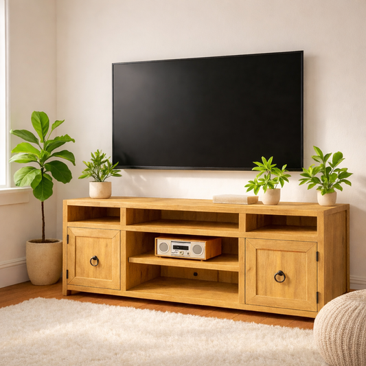 Mid Century Solid Wood TV Stand Modern Media Console Entertainment Center Cabinet Kitchnce