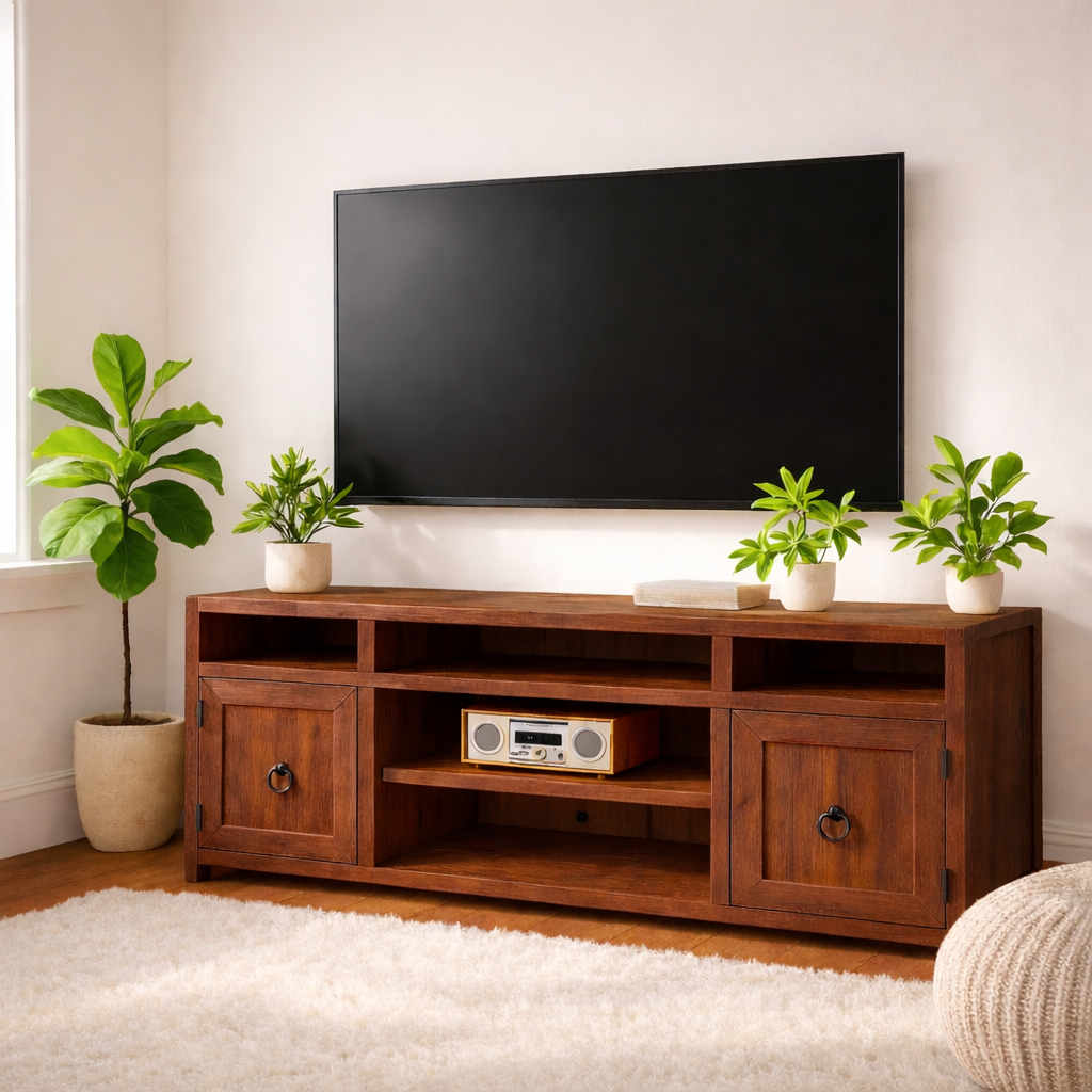 Mid Century Solid Wood TV Stand Modern Media Console Entertainment Center Cabinet Kitchnce