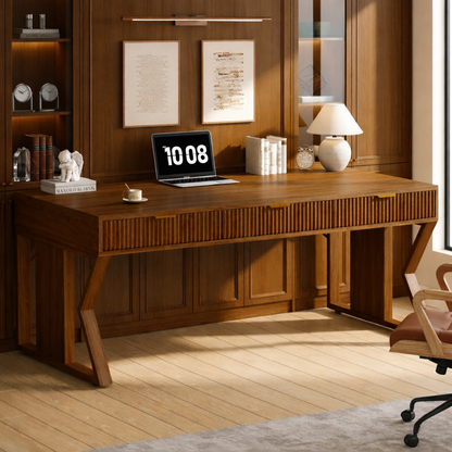 Modern Executive Writing Desk, Large Office Table, Home Study Work Desk with Clean Lines