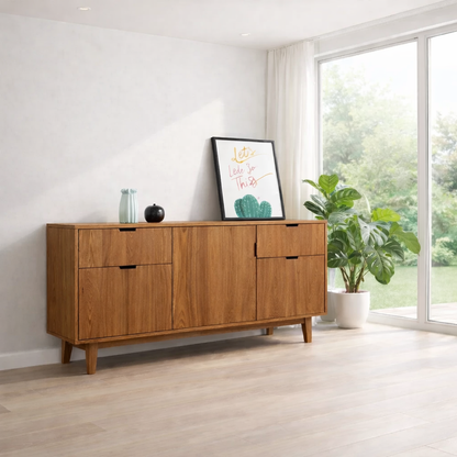 Contemporary Sideboard Cabinet with Hidden Storage – Sleek Living Room Console