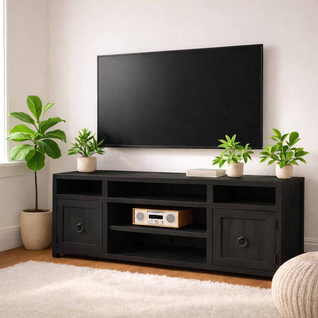 Mid Century Solid Wood TV Stand Modern Media Console Entertainment Center Cabinet Kitchnce