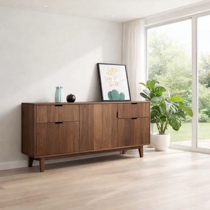 Contemporary Sideboard Cabinet with Hidden Storage – Sleek Living Room Console