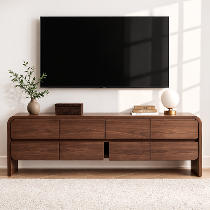 Modern Wood TV Stand With Storage Drawers Long Media Console Minimalist Entertainment Center Kitchnce