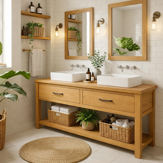 Modern Farmhouse Bathroom Vanity Cabinet Double Sink Base Wood Bathroom Console Storage Kitchnce