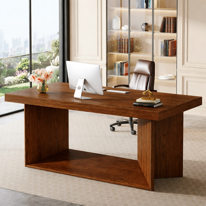 Modern Executive Work Desk, Minimalist Office Table, Large Home Office Writing Desk for Study