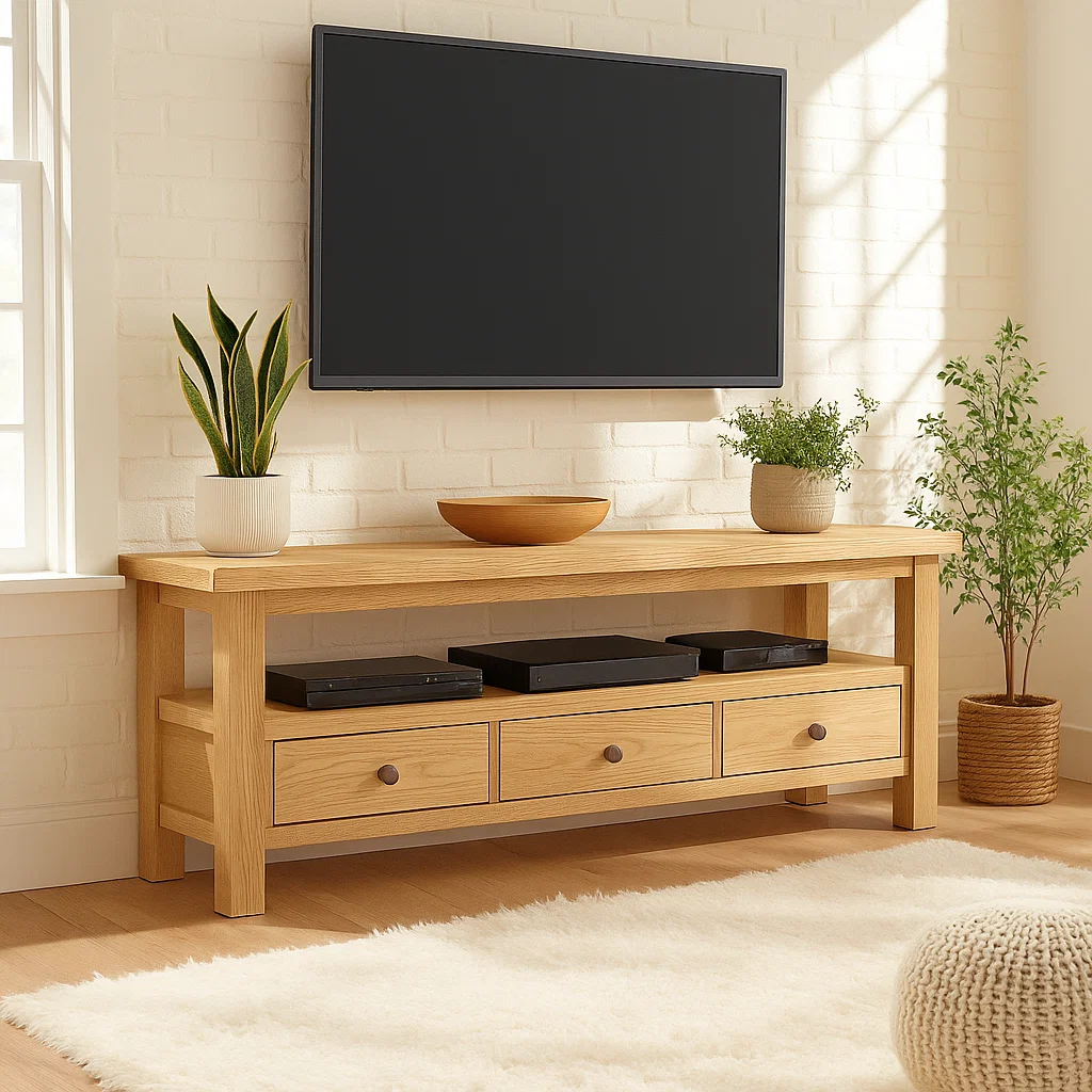 Mid Century Solid Wood TV Stand Modern Media Console Long Entertainment Center Cabinet Kitchnce