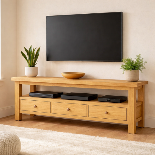 Mid Century Solid Wood TV Stand Modern Media Console Long Entertainment Center Cabinet Kitchnce