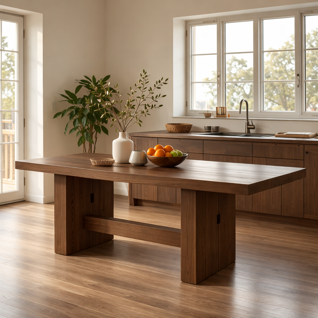 Modern Trestle Dining Table for Kitchen Dining Room Large Minimalist Dining Furniture