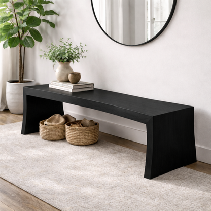 Live Edge Solid Wood Entryway Bench | Modern Organic Design with Natural Finish Kitchnce