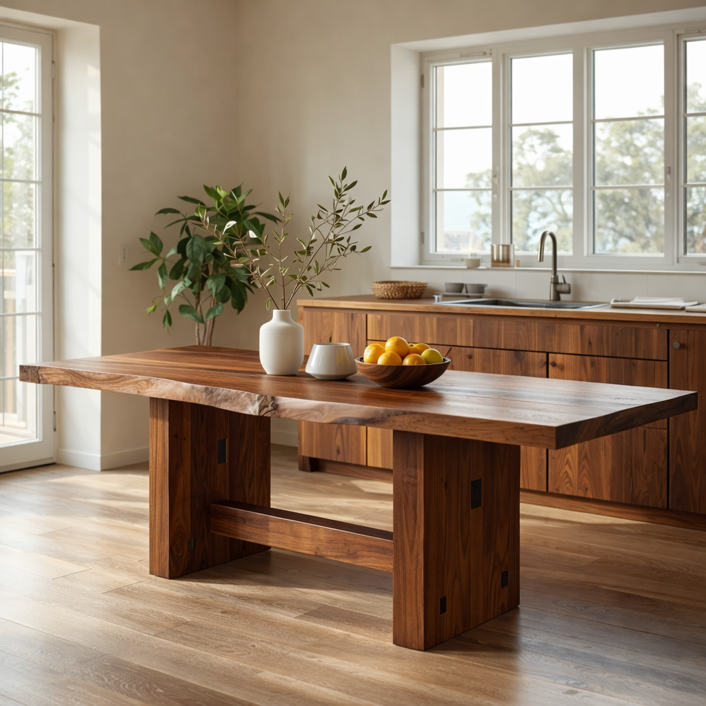 Modern Trestle Dining Table for Kitchen Dining Room Large Minimalist Dining Furniture