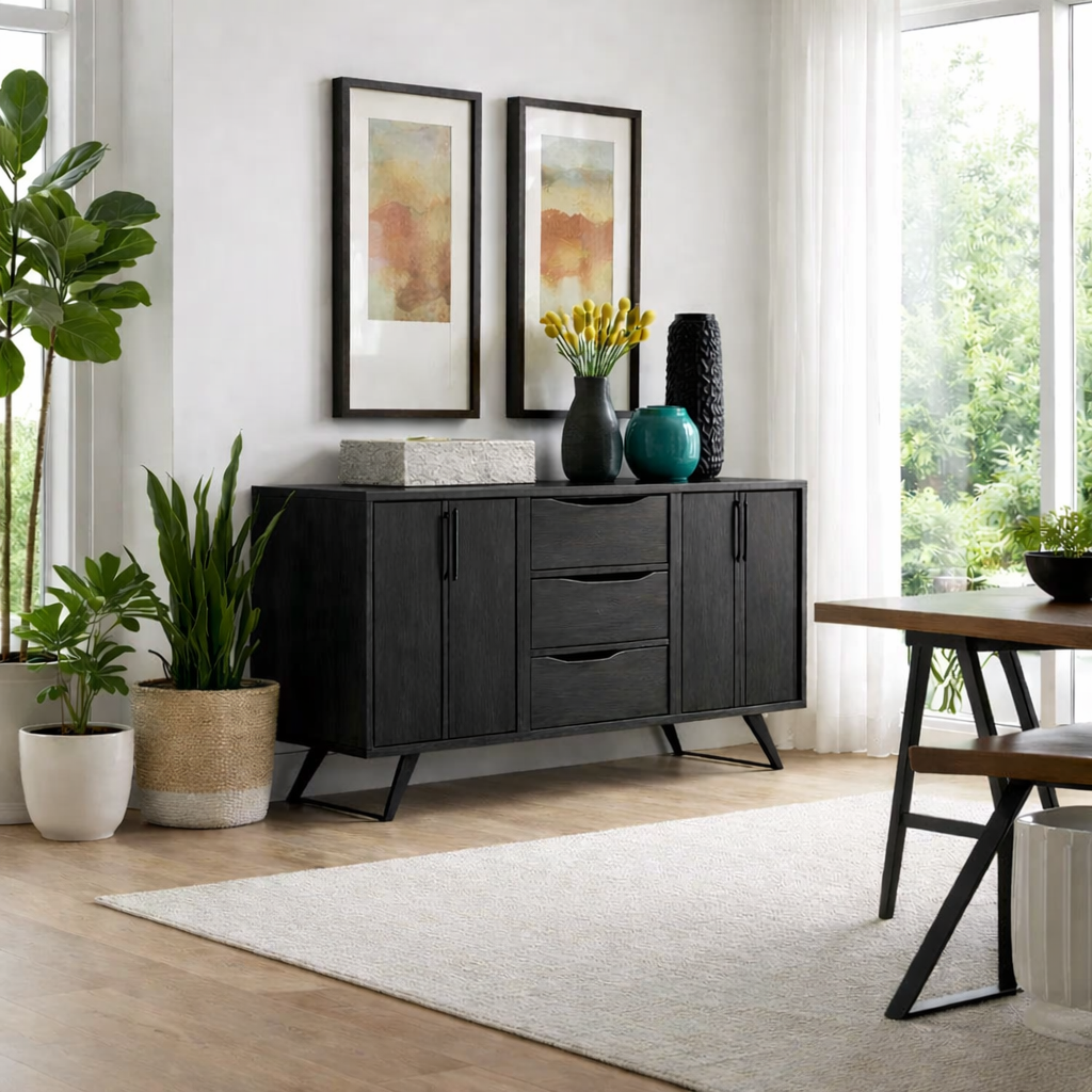 Modern Sideboard Buffet Cabinet with Drawers and Doors – Dining Room Storage