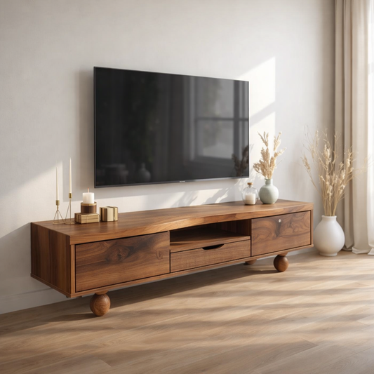 Mid Century Solid Wood TV Stand Modern Media Console Long Entertainment Center Cabinet Kitchnce