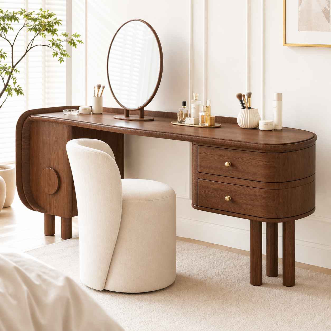 Modern Makeup Vanity Desk With Drawers Dressing Table Bedroom Beauty Furniture Set