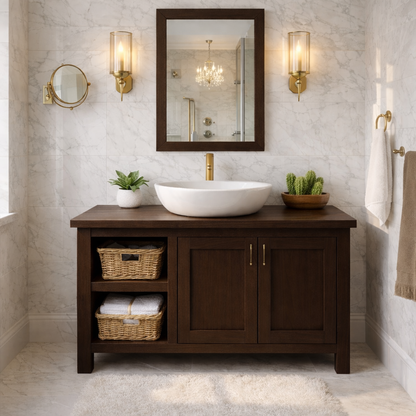 Farmhouse Wood Bathroom Vanity Cabinet With Storage Shelf Bathroom Vanity Base Kitchnce