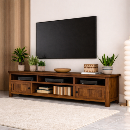 Mid Century Solid Wood TV Stand Long Media Console Entertainment Center Cabinet Kitchnce