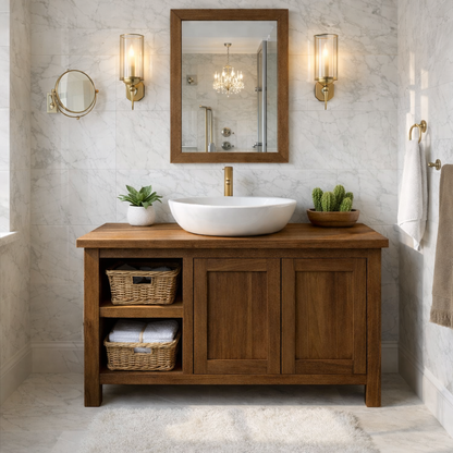 Farmhouse Wood Bathroom Vanity Cabinet With Storage Shelf Bathroom Vanity Base Kitchnce