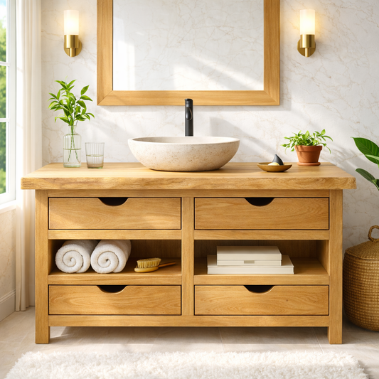 Modern Wooden Bathroom Vanity with Storage – Stylish & Durable Kitchnce