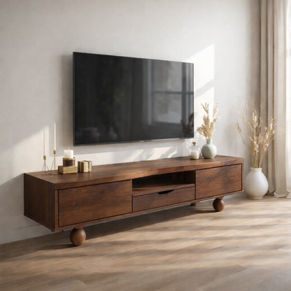 Mid Century Solid Wood TV Stand Modern Media Console Long Entertainment Center Cabinet Kitchnce