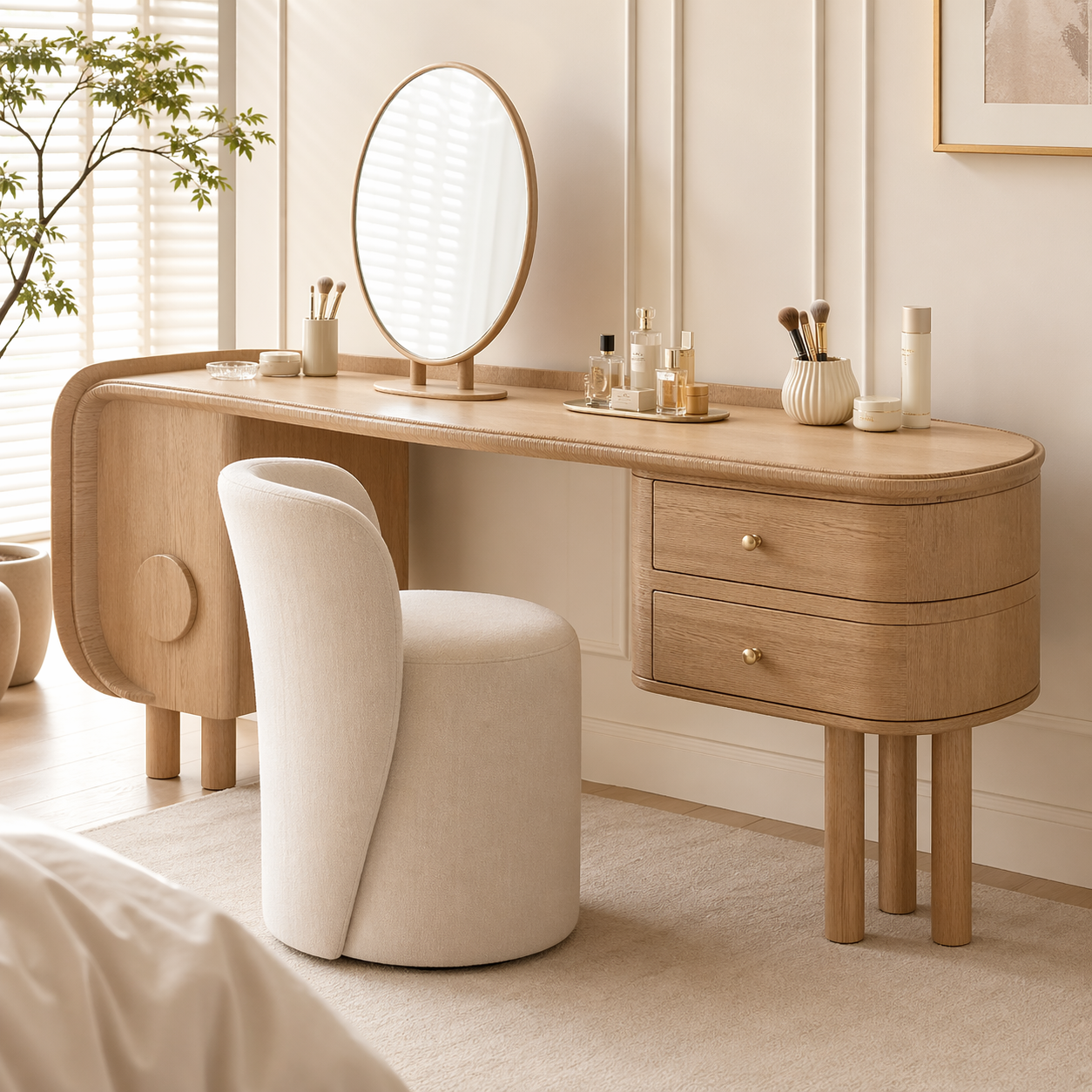 Modern Makeup Vanity Desk With Drawers Dressing Table Bedroom Beauty Furniture Set