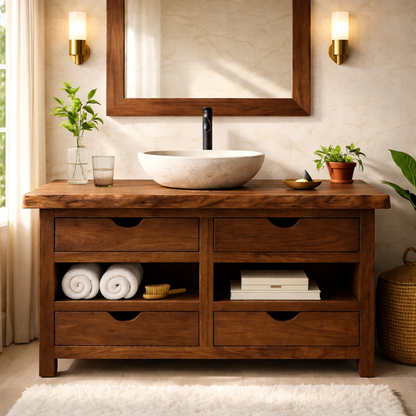 Modern Wooden Bathroom Vanity with Storage – Stylish & Durable Kitchnce