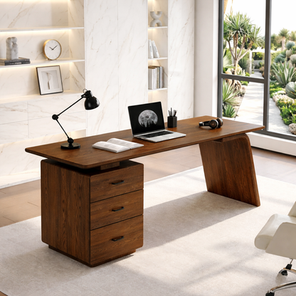 Modern Desk with Storage Drawers and Sleek Design Home Office Desk