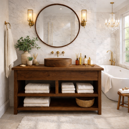 Farmhouse Wood Bathroom Vanity Cabinet With Drawers And Storage Bathroom Vanity Base Kitchnce