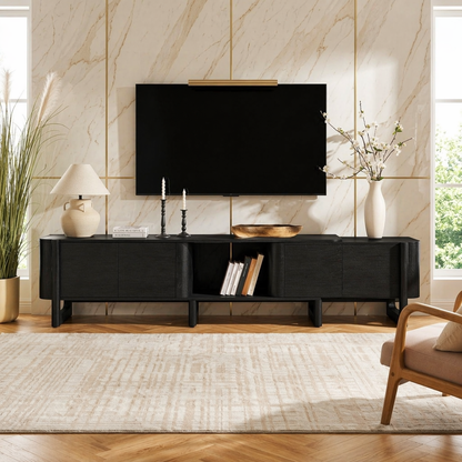 Modern Rounded TV Console, Elegant Media Cabinet for Stylish Living-Room Interiors