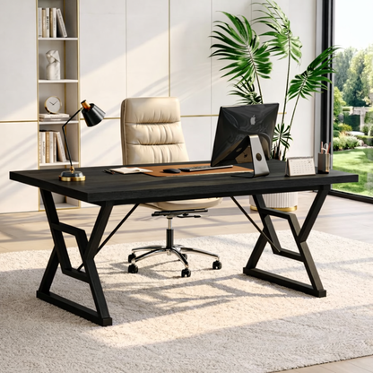 Modern Work Desk with Unique X-Shaped Legs for Home Office