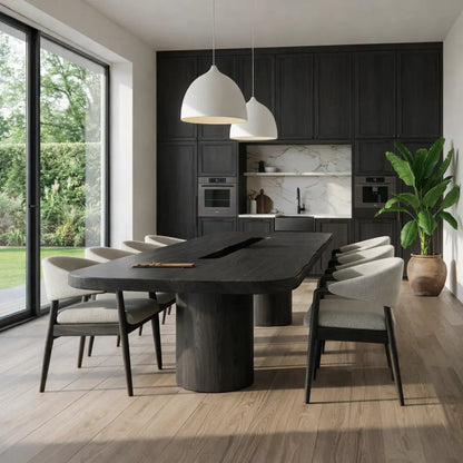 Modern Large Dining Table Oval Sculptural Pedestal Base Kitchen Dining Room Furniture Kitchnce
