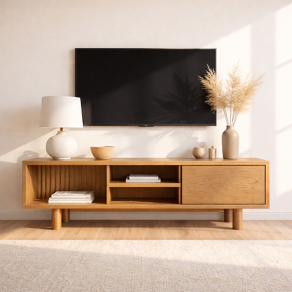 Mid Century Solid Wood TV Stand Modern Media Console Entertainment Center Cabinet Storage Kitchnce