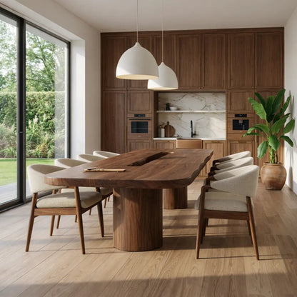 Modern Large Dining Table Oval Sculptural Pedestal Base Kitchen Dining Room Furniture Kitchnce