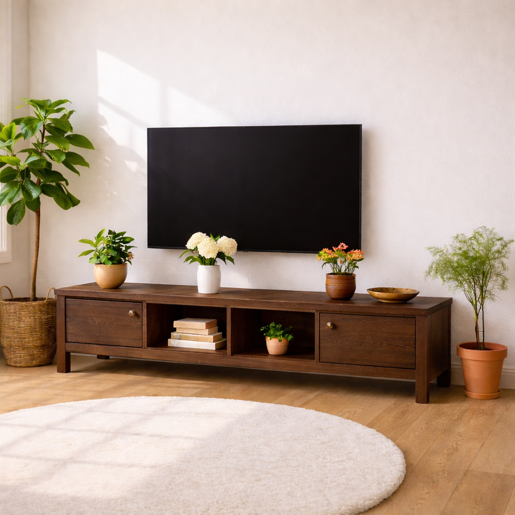 Modern Wood TV Stand With Drawers Long Media Console Storage Entertainment Center Kitchnce