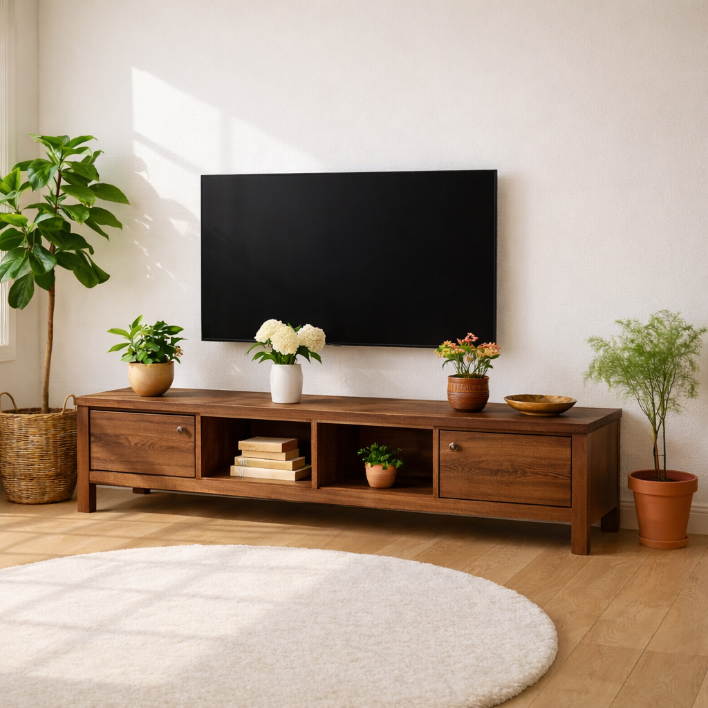 Modern Wood TV Stand With Drawers Long Media Console Storage Entertainment Center Kitchnce