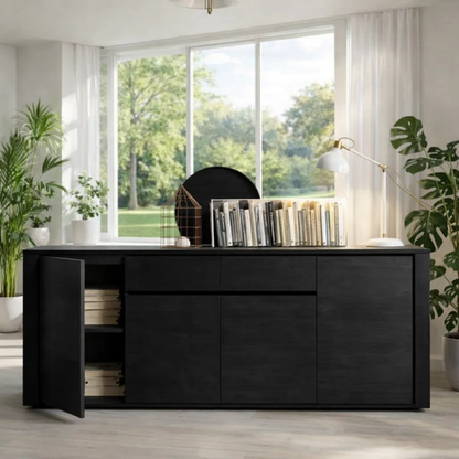 Large Sideboard Cabinet with Doors and Hidden Storage