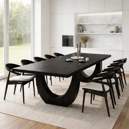 Modern Rectangular Dining Table Sculptural Base Large Dining Room Kitchen Table Kitchnce