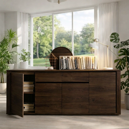Large Sideboard Cabinet with Doors and Hidden Storage