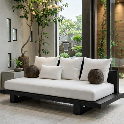 Modern Minimalist Solid Wood Daybed Sofa for Living Room