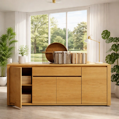 Large Sideboard Cabinet with Doors and Hidden Storage