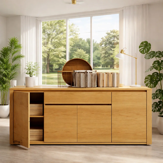 Large Sideboard Cabinet with Doors and Hidden Storage