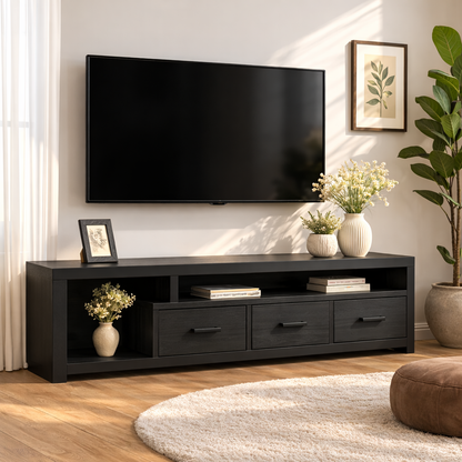 Modern Wood TV Stand With Drawers and Open Shelf Long Media Console Entertainment Center Kitchnce