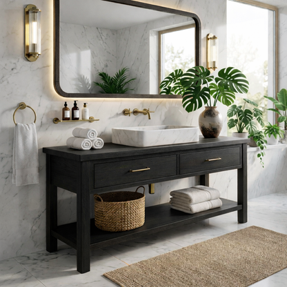 Luxury Wooden Bathroom Vanity - Modern Design with Sink Kitchnce