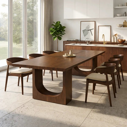 Modern Rectangular Dining Table Sculptural Base Large Kitchen Dining Room Furniture Kitchnce