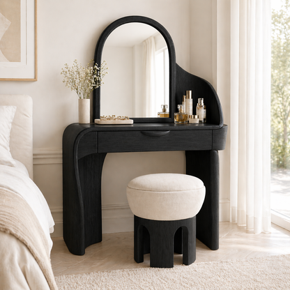 Minimalist Makeup Vanity Desk With Mirror Small Dressing Table Bedroom Space