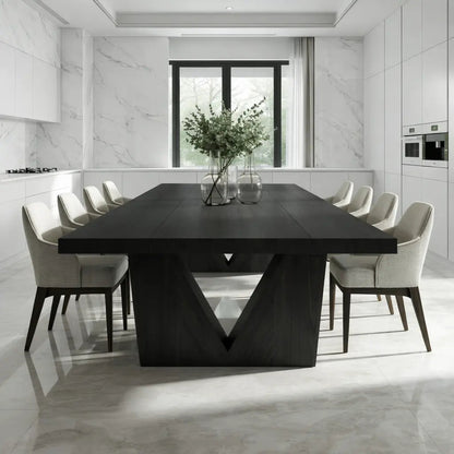 Modern Large Dining Table Sculptural V Base Rectangular Kitchen Dining Room Furniture Kitchnce