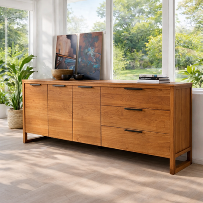 Large Sideboard Cabinet with Drawers and Door Storage