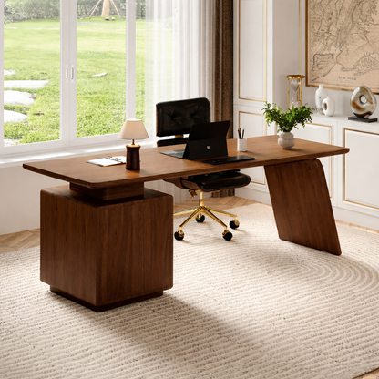 Stylish Modern Desk with Unique Support Base for Home Office