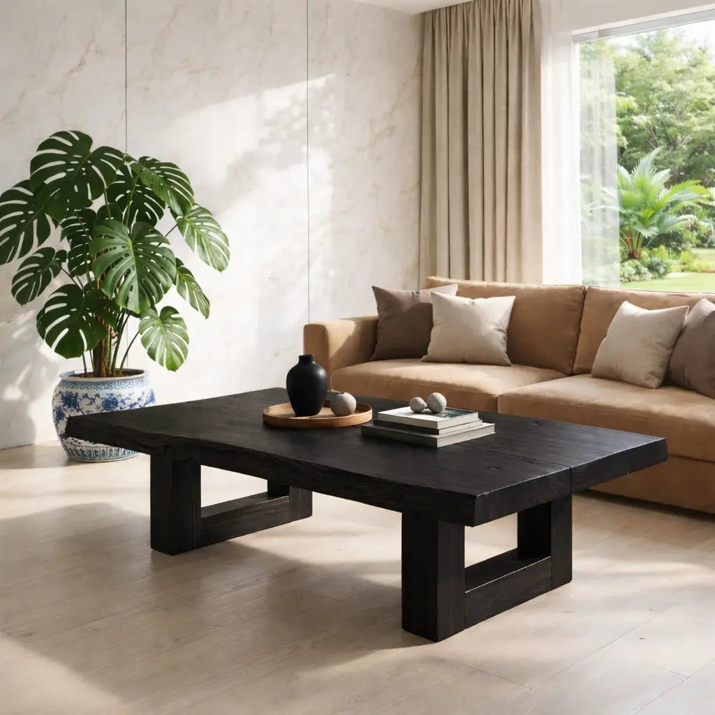 Natural Wood Coffee Table with Modern Design and Minimalist Aesthetic Kitchnce